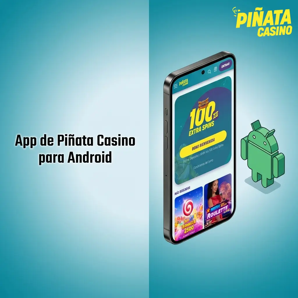 Aplicación móvil de Piñata Casino para Android con acceso a apuestas deportivas y juegos de casino