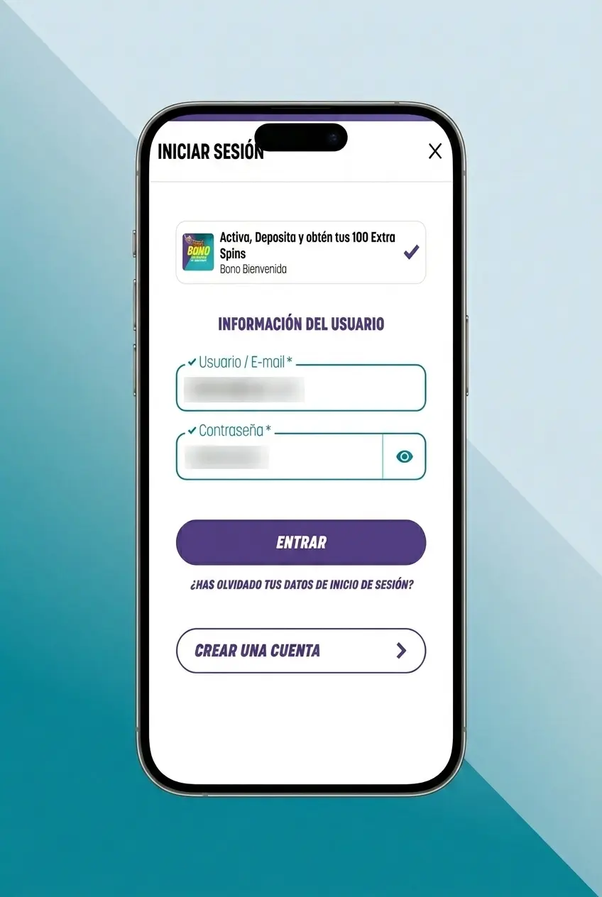 Pantalla de inicio de sesión de Piñata Casino con campos de correo electrónico y contraseña para acceder a tu cuenta