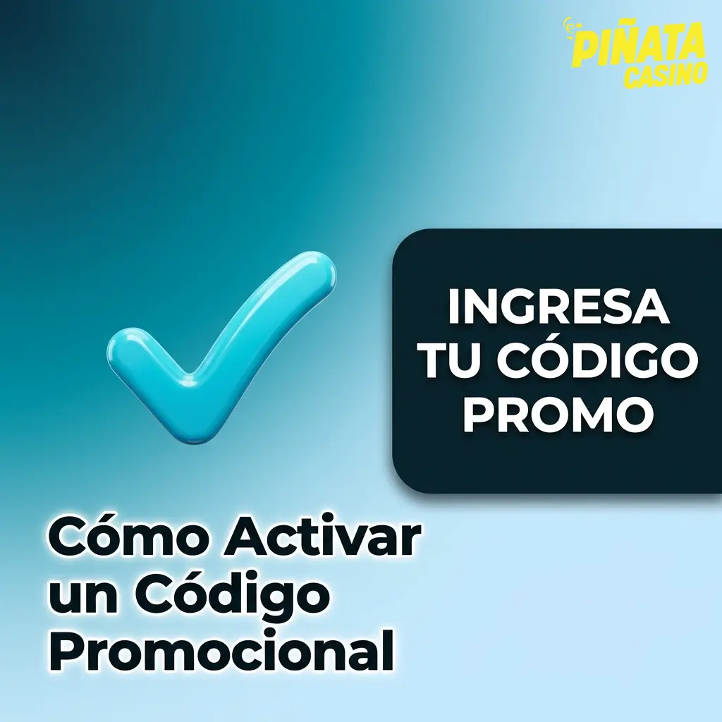 Pasos para activar un código promocional en Piñata Casino desde la sección de Caja al realizar un depósito